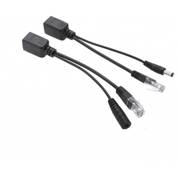 POE инжектор пассивный (пара) 802.3at (30Вт) с портами Ethernet 10 / 100Mbps, black, OEM Q50