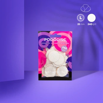 Сменные файлы белые для педикюрного диска PodoDisc Staleks Pro L 240 грит (50 шт) PDF-25-240W