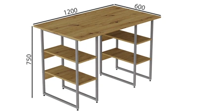 Компьютерный стол Ferrum-decor Карэн 75x120x60 серый ДСП Дуб Артизан 32мм (KARE2341)