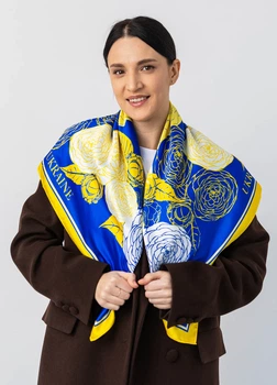 Хустка патріотична (атлас) 90х90 см (С90150-27)