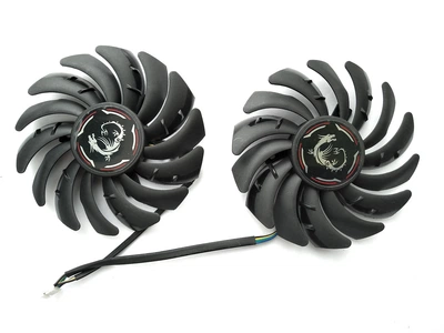 Вентилятор для відеокарти MSI GTX 1650 1660 Ti SUPER Gaming 87 мм PowerLogic PLD09210S12HH (PLD09210B12HH) комплект 2 шт (№359.05)