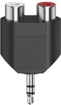Adapter Hama mini-jack 3.5 mm - 2 x RCA-jack M/F Short Black (4047443431578)