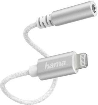 Adapter Hama Apple Lightning - mini-jack 3.5 mm M/F White (4047443421845)