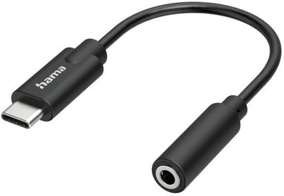 Адаптер Hama USB Type-C - mini-jack 3.5 мм M/F Black (4047443437198)