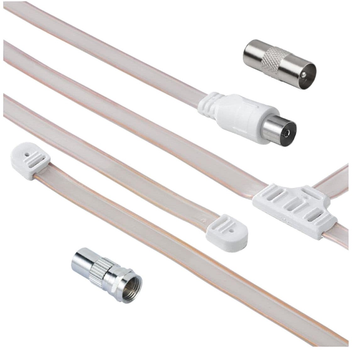 Kabel Hama Koaksjalny + Adapter M/F 1.5 m White (4047443434845)