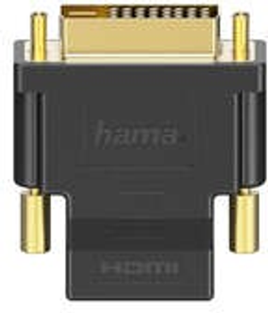 Adapter Hama DVI - HDMI gold-plated M/F Black (4047443393142)
