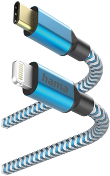 Kabel Hama Reflected USB Type-C - Lightning M/M 1.5 m Blue (4047443486189)