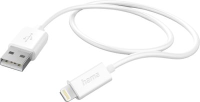 Kabel Hama Lightning - USB Type-A M/M 1 m White (4047443486097)