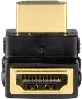 Adapter kątowy Hama HDMI - HDMI M/F 90 degree Black (4047443393098)