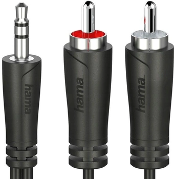 Kabel Hama 200721 mini-jack 3.5 mm - 2x RCA-jack M/M 5 m Black (4047443445018)
