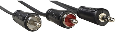 Kabel Hama mini-jack 3.5 mm - 2x RCA-jack M/M 1.5 m Black (4047443440020)