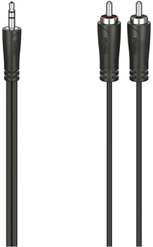 Kabel Hama 205107 mini-jack 3.5 mm - 2x RCA-jack M/M 5 m Black (4047443432605)