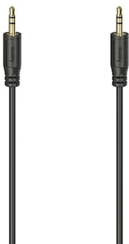 Kabel Hama Flexi mini-jack 3.5 mm - mini-jack 3.5 mm M/M 0.75 m Black (4047443443229)