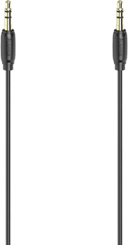 Kabel Hama Slim mini-jack 3.5 mm - mini-jack 3.5 mm M/M 0.5 m Black (4047443438553)