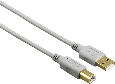Kabel Hama USB Type A - USB Type B M/F M/M 1.5 m Grey (4047443442376)