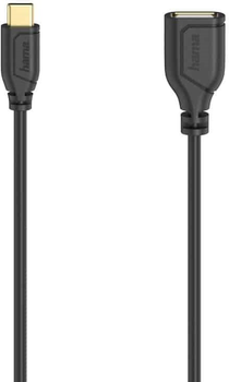 Kabel Hama USB Type C - USB Type A M/M 1.5 m Black (4047443442901)