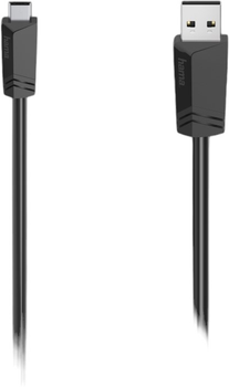 Kabel Hama mini-USB - USB Type A M/M 0.75 m Black (4047443439635)