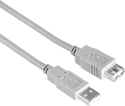Kabel Hama USB Type A M/F 3 m Grey (4047443442406)