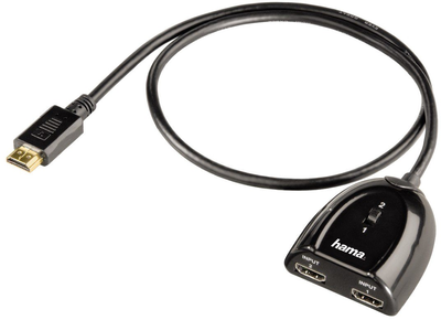 Кабель Hama HDMI 2 x HDMI M/F 0.6 м Black (4047443434654)