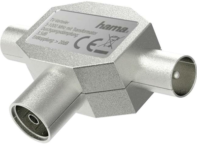 Адаптер Hama Гніздо антени - 2 x Штекер антени M/F Silver (4047443441447)