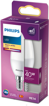 Світлодіодна лампа Philips B35 E14 5W Warm White Matte (8719514309364)