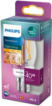 Світлодіодна лампа Philips Classic Scene Switch B35 E14 5W Warm White (8718699772154)