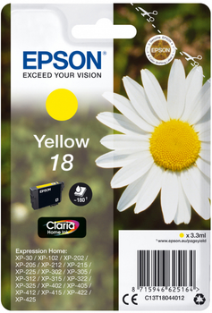 Tusze do drukarek Epson TIN T18044012 Yellow 3.3 ml (C13T18044012)