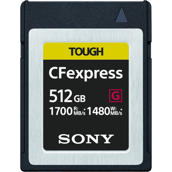 Карта памяти Sony CFexpress Type B 512GB (UHS-II U3) W-1480 MB/s, R-1700 MB/s Class 10 (CEBG512.SYM)