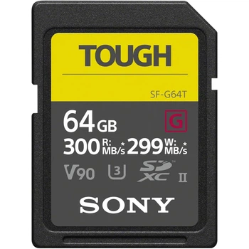 Карта пам'яті Sony SDHC SF-G Tough 64GB (UHS-II U3) W-299 MB/s, R-300 MB/s Class 10 V90 (SF64TG)