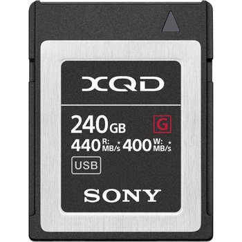 Карта памяти Sony XQD 240GB G Series PCI Express 3.0 W-400 MB/s, R-440 MB/s (QDG240F)