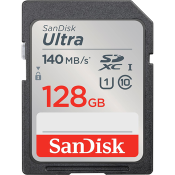 Карта памяти SanDisk Ultra SDXC 128GB (UHS-I U1) W-140 MB/s, R-140 MB/s Class 10 (SDSDUNB-128G-GN6IN)