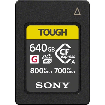 Карта памяти Sony CFexpress Type A 640GB (UHS-II U3) W-700 MB/s, R-800 MB/s Class 10 (CEAG640T.SYM)