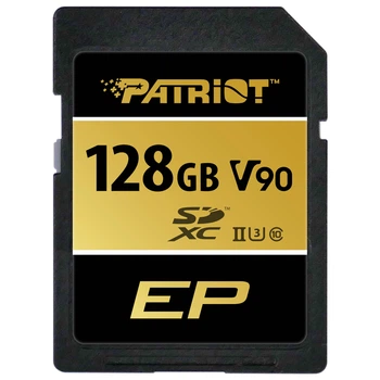 Карта памяти Patriot SDXC 128GB (UHS-II U3) W-260 MB/s, R-300 MB/s Class 10 V90 (PEF128GEP92SDX)