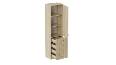 Пенал Анжело Ferrum-decor на 3 полки с дверью и 4 ящиками 1900x500x380 ДСП Дуб Сонома 16 мм (ANG1080)