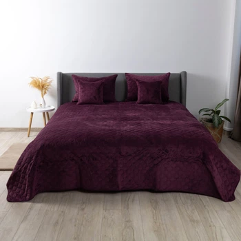 Покрывало ТЕП Velour Ромб круглый Бордо Полуторное 150х210 см Двухстороннее Полиэстер (2000008880664/4-00515_22868)