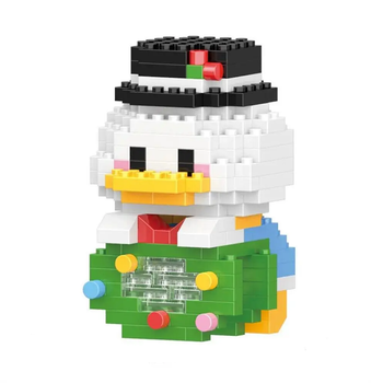 Конструктор фигурка Пиксели BRICKS Дональд Дак Donald Duck снеговик подвесная