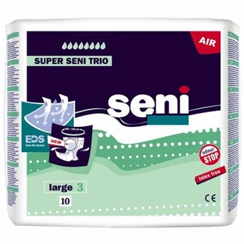 Підгузки Super Seni Trio Air Large арт 714 нічні / при підвищеному діурезі 10 шт (3116-4009)