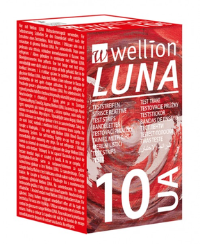 Тест полоски для тестирования уровня мочевой кислоты в крови Wellion Luna 10 штук (4426-46209)