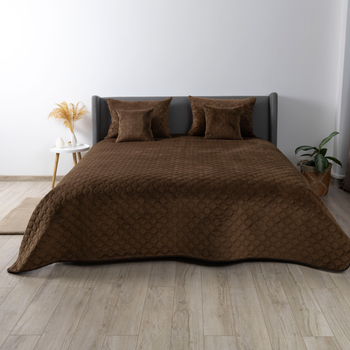 Покрывало ТЕП Velour Ромб круглый Коричневый Евро 240х260 см Двустороннее Полиэстер (2000008658560/4-00518_22406)