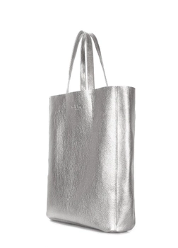 Женская кожаная сумка на плечо POOLPARTY City серебряная