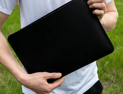Шкіряна сумка-чохол для ноутбука 14" Apple / Asus / Dell / Lenovo / HP / Honor / Acer / Huawei / Xiaomi - (LC-16) - Чорний