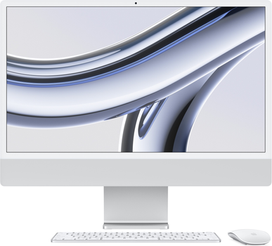 Monoblok Apple iMac 24" M3 4.5K 10‑rdzeniowy GPU 256GB Silver (MQRJ3KS/A)