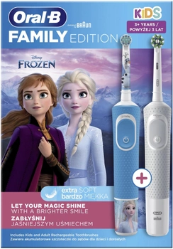 Zestaw elektrycznych szczoteczek do zębów Oral-b Braun Vitality Kids 3+ Frozen + Vitality Pro Grey (4210201431152)