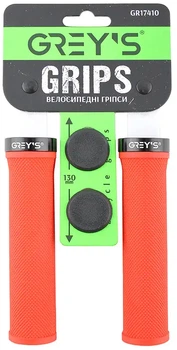 Грипси керма Grey's з гумовим покриттям 2 шт. 130 мм Червоний (GR17410)