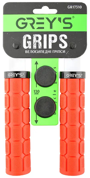Грипси керма Grey's з гумовим покриттям 2 шт. 130 мм Червоний (GR17310)