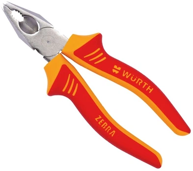 Плоскогубцы комбинированные Wurth ZEBRA DIN ISO 5746 VDE IEC 60900 200 мм (071401576)