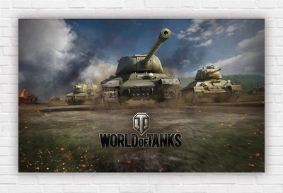 Бумажный плакат "Мир танков / World of tanks. Операция "Багратион" 120х75см