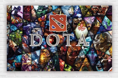 Бумажный плакат "Дота/Dota, герои" 120х75см