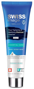 Гель для вмивання обличчя Swiss Image Essential Care Pore Tightening & Mattifying Charcoal Cleanser 75 мл (7649991164891)