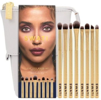 Набір пензликів для макіяжу очей Swati Luxe Gold 8 шт (7350100169040)